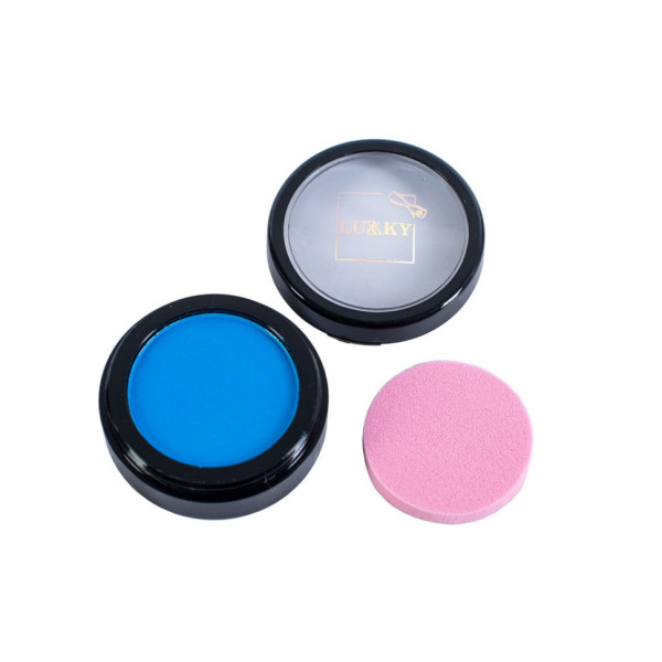 Дитяча пудрова крейда для волосся T11916 зі спонжем, блакитна (T11916)