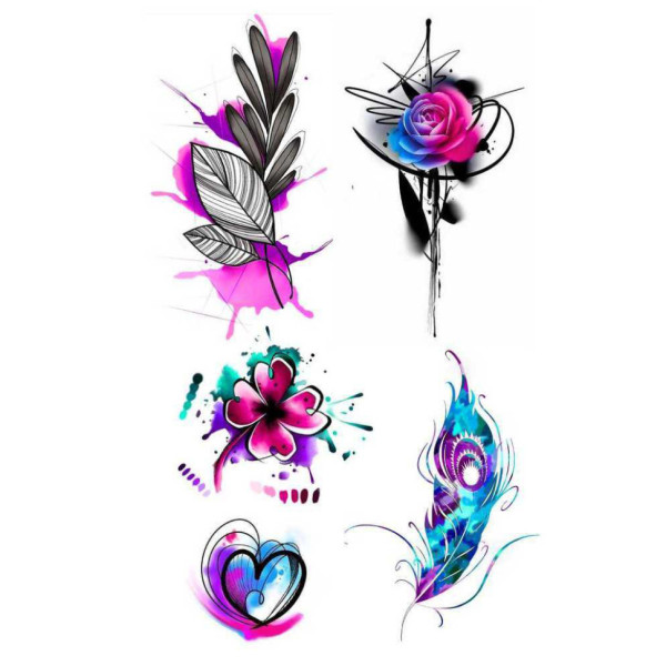Временная татуировка Цветной сет Ink-Ok 35810735, 5 картинок