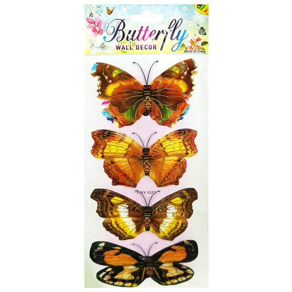 Наклейка Бабочка 329 ST-S(023) 4 шт для декора