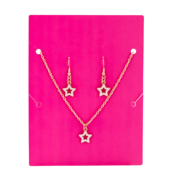Біжутерія дитяча 2 в 1 Stars Fashion T24608 сережки + підвіска (T24608)