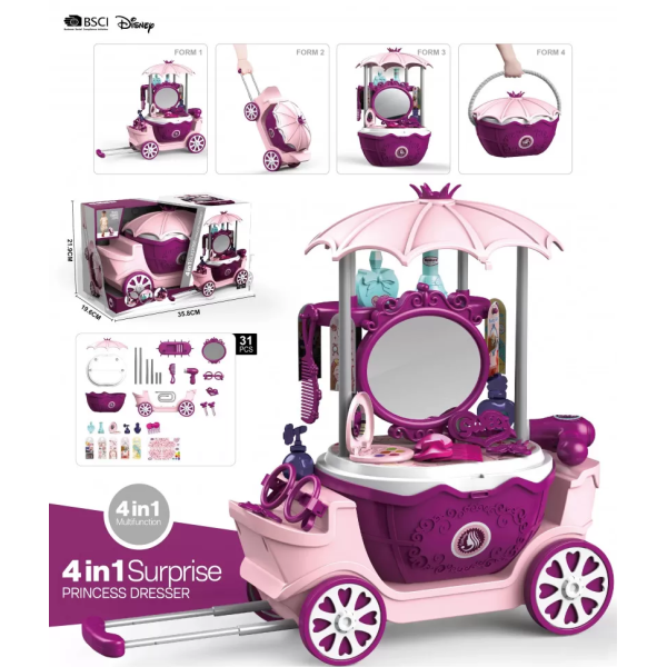 Детское игровое трюмо-чемоданчик 25714 на колесах