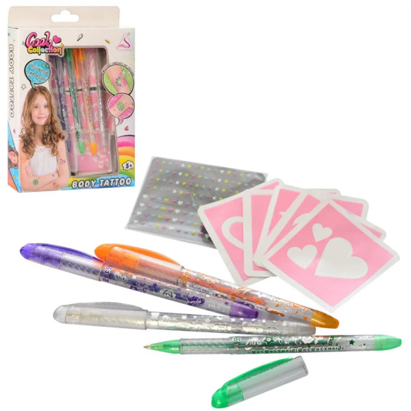 Детский игровой набор для тату J2003 с трафаретами