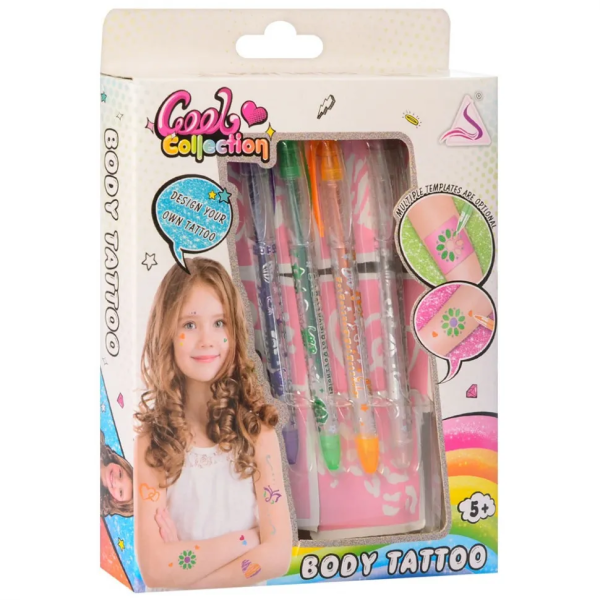 Детский игровой набор для тату J2003 с трафаретами