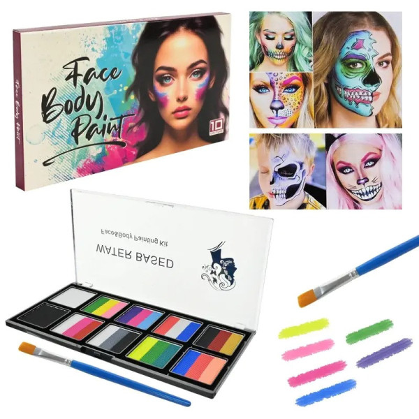 Дитячий набір аквагриму Cel-2503 палетка, пензлик, 10 кольорів (Cel-2503)