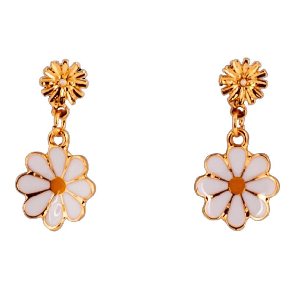 Дитячі сережки "Fashion ромашки" T24626 біло-жовтий (T24626)