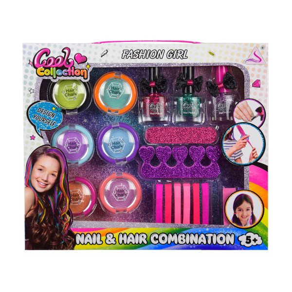 Детская косметика J-2007 мелки для волос, лаки для ногтей, аксессуары