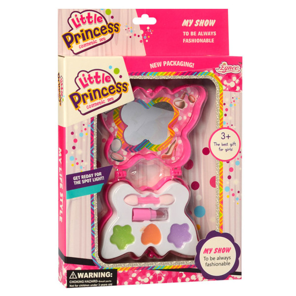 Набор детской косметики B6318 тени, помада, кисточка в кейсе с зераклом