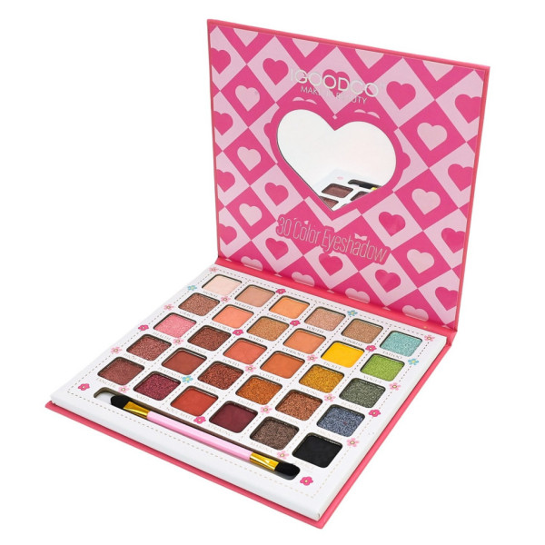 Дитяча палетка тіней для повік IG3125, 30 кольорів, з пензликом (IG3125)