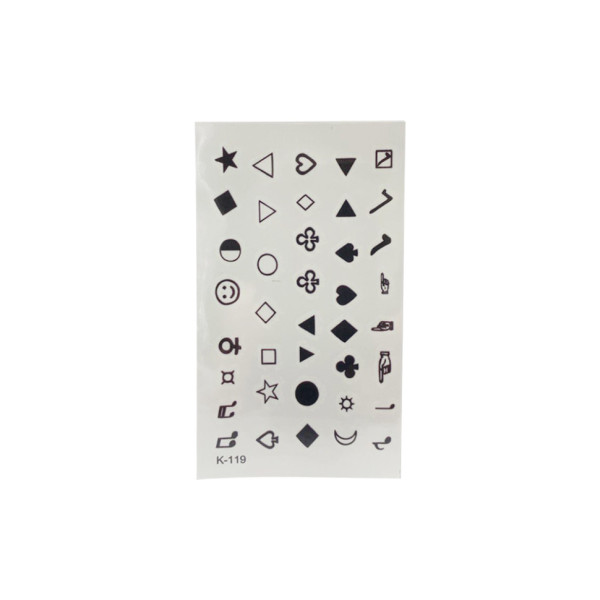 Временные тату "Tattoo" QQ+K(K), размер листа 14 х 7 см