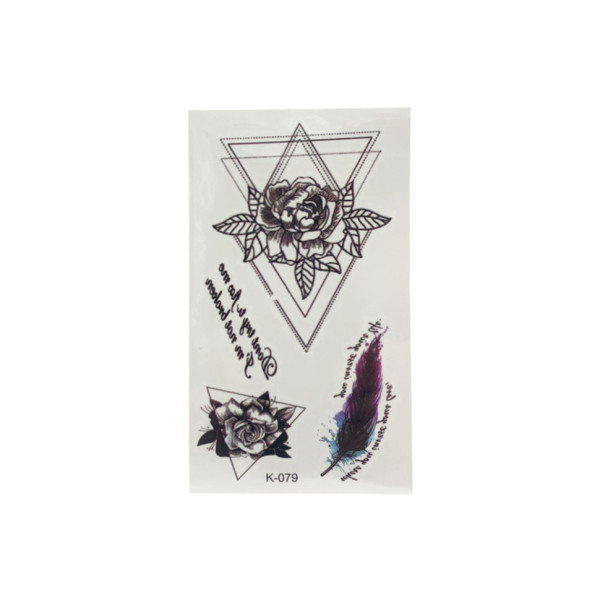 Временные тату "Tattoo" QQ+K(K), размер листа 14 х 7 см