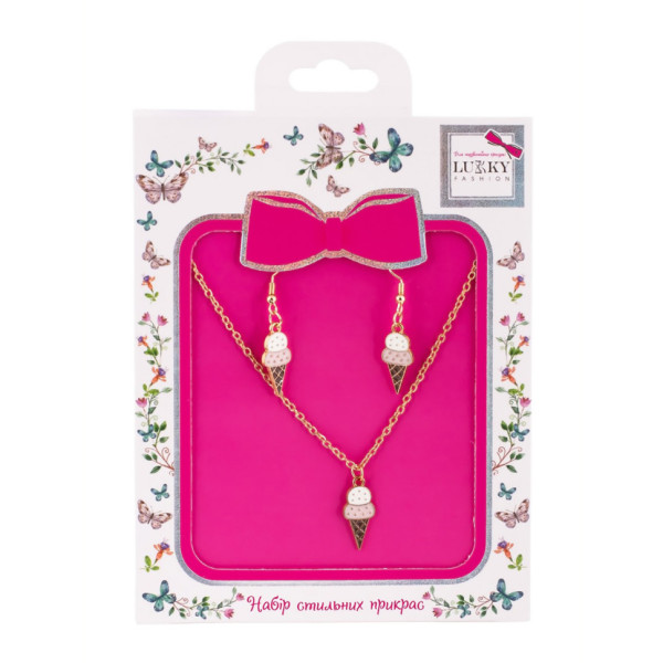 Біжутерія дитяча 2 в 1 Ice-Cream Fashion T24607 сережки + підвіска (T24607)