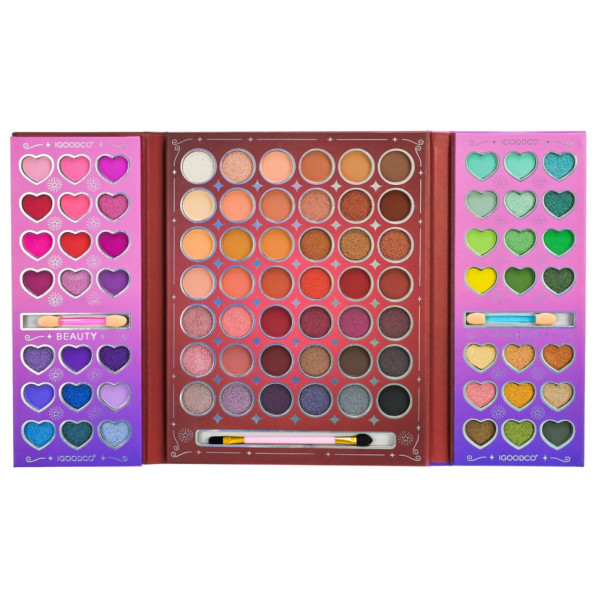 Дитяча палетка тіней для повік IG3078, 84 кольори, пензлик, аплікатори (IG3078)