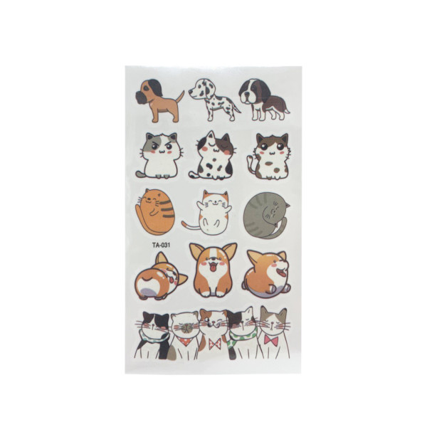 Временные тату "Tattoo" TA, размер листа 6 х 10,5 см