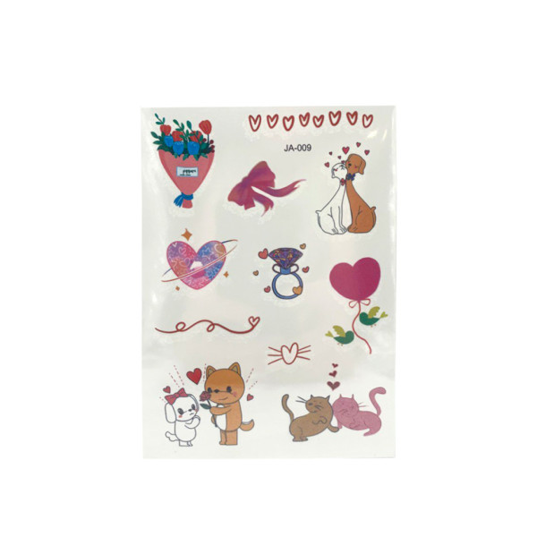 Временные тату "Tattoo" JA, размер листа 11 х 18 см