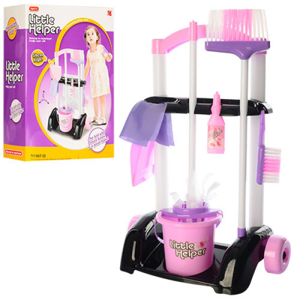 Детский игровой набор для уборки 667-32 тележка с аксессуарами