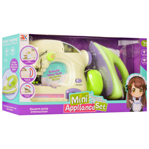 Игровой набор бытовой техники 6701A швейная машинка и утюг