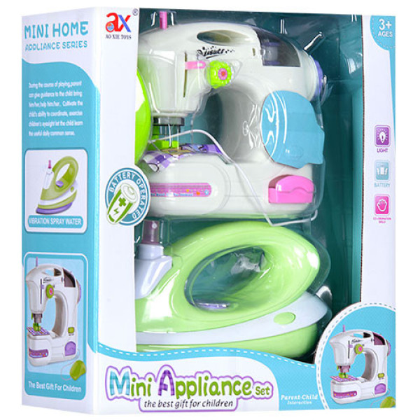 Детский игровой набор бытовой техники 6981B с утюгом и швейной машиной