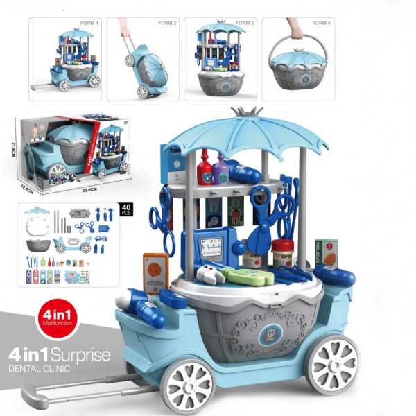 Набор доктор с тележкой 25713 4в1 40 предметов