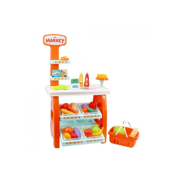 Ігровий дитячий набір "Маркет" 0730TXK прилавок з полицями, кошик, різні продукти (0730TXK)