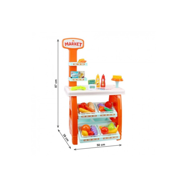 Ігровий дитячий набір "Маркет" 0730TXK прилавок з полицями, кошик, різні продукти (0730TXK)