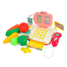 Дитячий ігровий касовий апарат 682-2A-2B(Pink) сканер, гроші, продукти (682-2A-2B(Pink))
