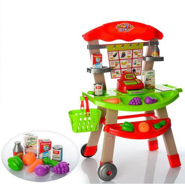 Игровой набор магазин прилавок 661-82 с продуктами и тележкой