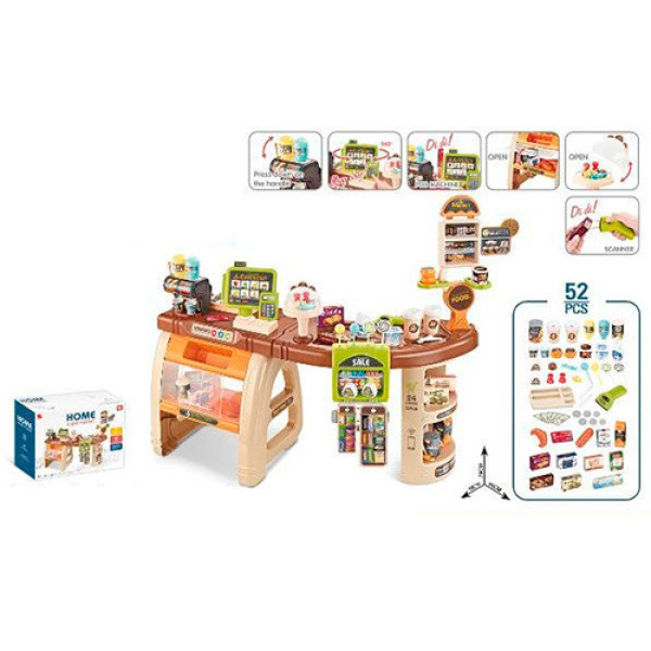 Детский игровой магазин с прилавком и продуктами 668-69, 52 предмета