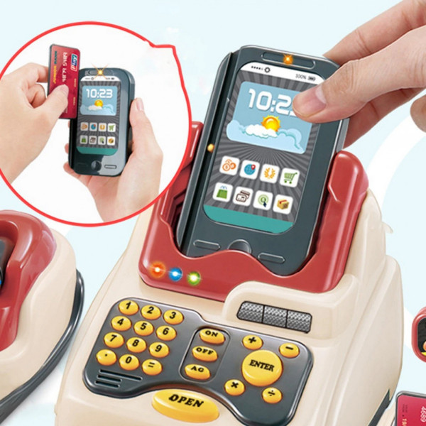 Игровой набор Кассовый аппарат 668-92, продукты деньги терминал