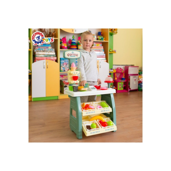 Ігровий дитячий набір "Кав'ярня" 9765TXK прилавок з полицями, іграшкові солодощі (9765TXK)
