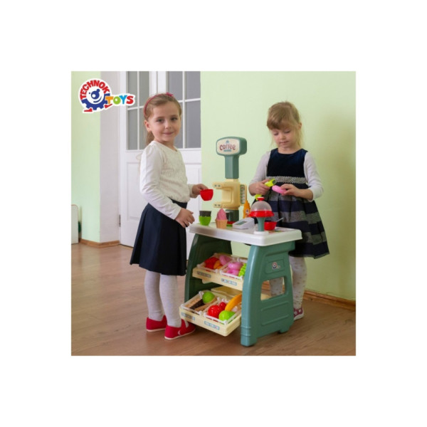 Ігровий дитячий набір "Кав'ярня" 9765TXK прилавок з полицями, іграшкові солодощі (9765TXK)