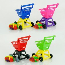 Дитячий ігровий візок з кошиком і овочами 693V пластиковий