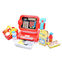 Детский игровой кассовый аппарат 6178F калькулятор, сканер, звук, свет, корзина(6178F)