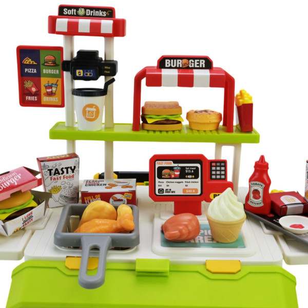 Дитяча іграшкова кухня "Фаст-фуд" 668-159/160(Green) з аксесуарами  (668-159/160(Green))