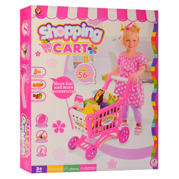 Игрушечная тележка с продуктами 922-09, 56 деталей
