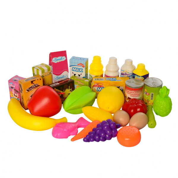 Игрушечная тележка с продуктами 922-09, 56 деталей