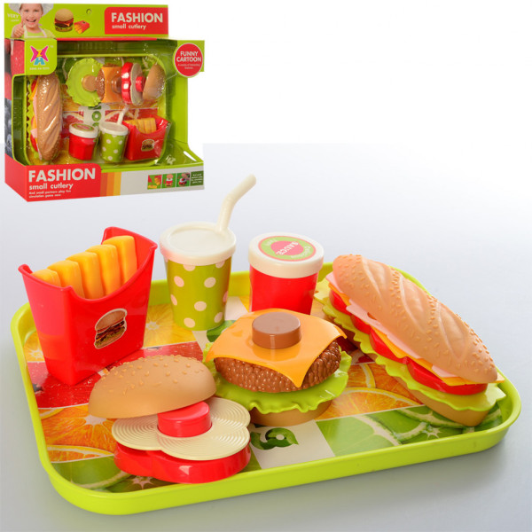 Игровой набор продуктов Фастфуд 326H-38 с подносом