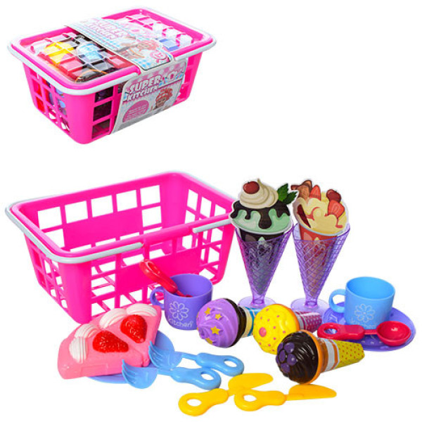 Игровой набор продуктов Мороженое 6660-5 с корзинкой
