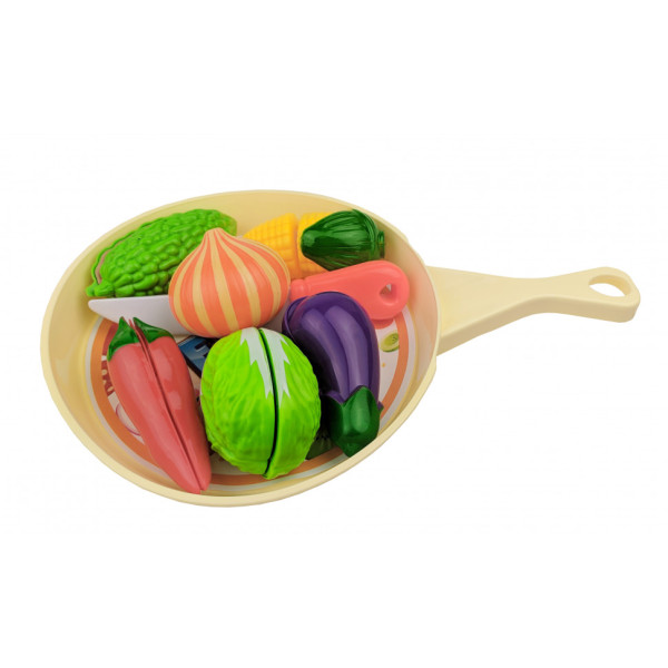 Игровой набор овощей и фруктов 666-58AB на сковородке