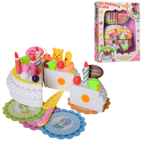 Детский игровой набор "Торт" 228E17-4 со свечами и ножом