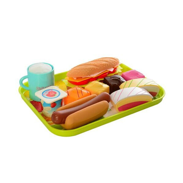 Детский игровой набор продуктов Фастфуд 326H-43  на подносе