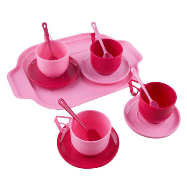 Дитячий ігровий набір посуду з підносом 70293 13 предметів в сітці  (70293)