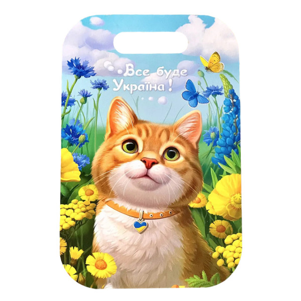Дерев'яна сувенірна дошка "Рудий котик" Ubumblebees (ПСФ154) PSF154 прямокутна (PSF154)