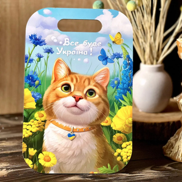 Дерев'яна сувенірна дошка "Рудий котик" Ubumblebees (ПСФ154) PSF154 прямокутна (PSF154)