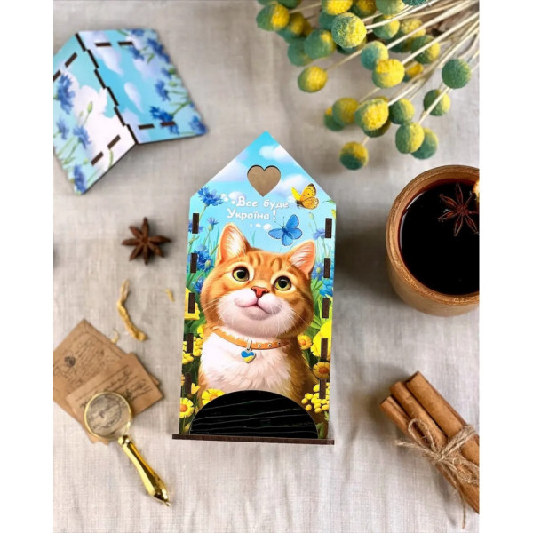 Чайний будиночок "Рудий котик" Ubumblebees (ПСФ156) PSF156 дерев'яний (PSF156)