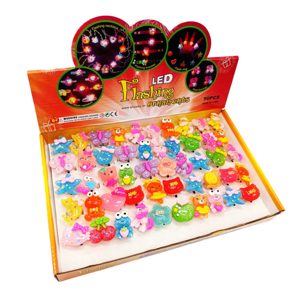 Детское колечко "Блестящее" 12-55 светящееся, разноцветное