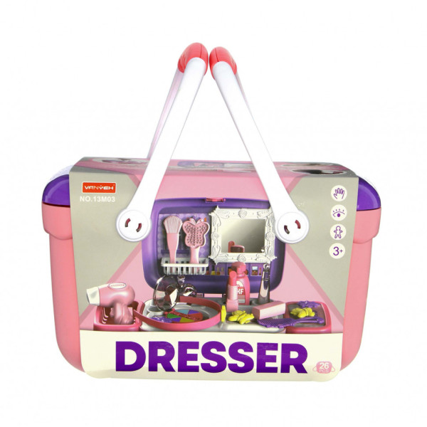 Игровой набор "Трюмо" 13M03 фен, расческа, аксессуары в чемодане