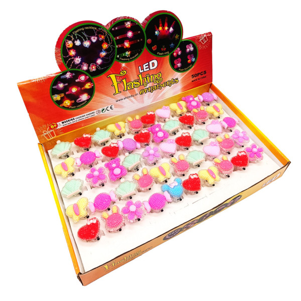 Детское колечко "Блестящее" 12-51 светящееся, разноцветное