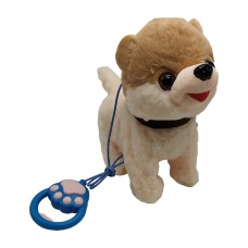 Мягкая интерактивная игрушка "Собака на поводке" K4106 англ. музыка, 23 см