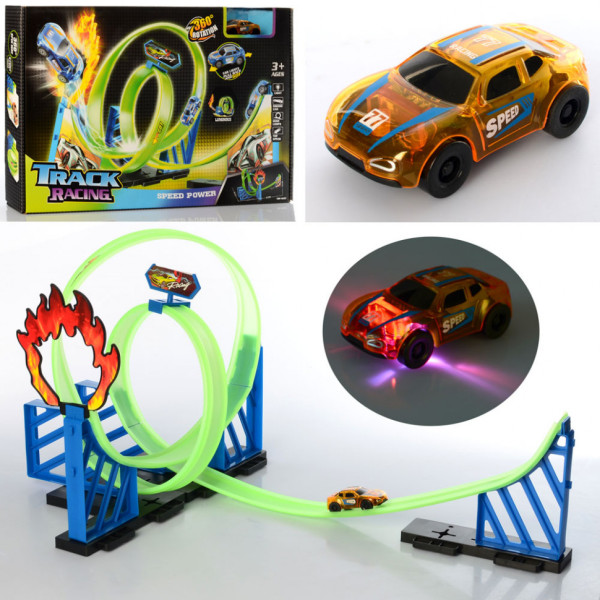 Дитячий автотрек з мертвою петлею 8065 зі сяючою машинкою