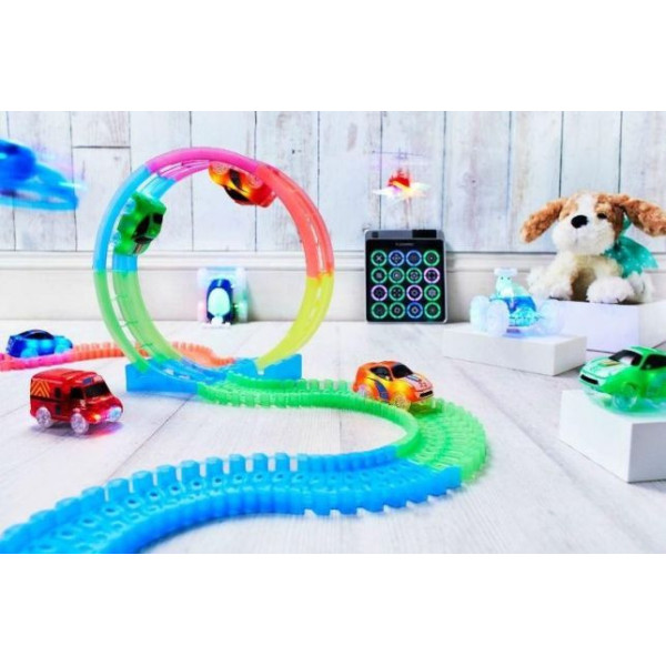 Іграшковий автотрек зі сяючою машинкою PT236, 236 деталей